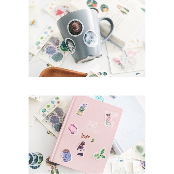 Enjoymore Set 32 Miếng Dán Nghệ Thuật Nhiều Chủ Đề Trang Trí Bullet Journal Scrapbook Nhật Ký Planner