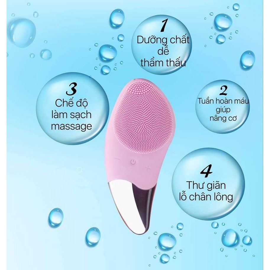 Máy Rửa Mặt công nghệ sóng âm SONIC FACIAL BRUSH Giúp Làm Sạch Da Hiệu Quả