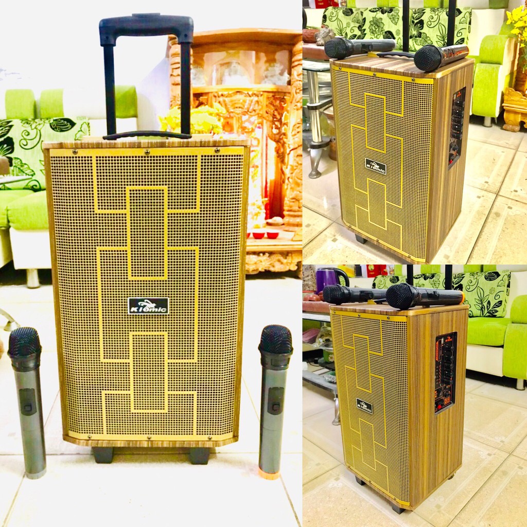 Loa Kéo Kiomic K89 - Loa karaoke mini di động [ Tặng Kèm 2 Micro không dây ]