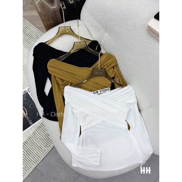 Áo trễ vai  chéo dài tay