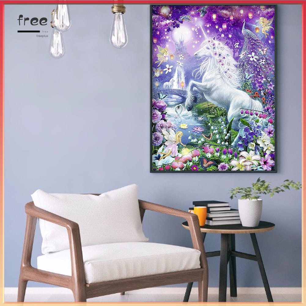 Tranh đính đá treo tường trang trí nội thất hình ngựa tuyệt đẹp 5D DIY