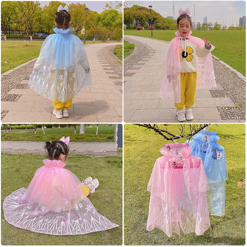 Áo choàng công chúa Elsa Frozen cho bé gái mẫu hot năm 2023 siêu dễ thương