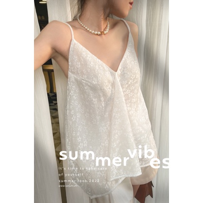 [COLIN CLOTHING] Áo 2 dây nữ suông ép ren nhẹ nhàng