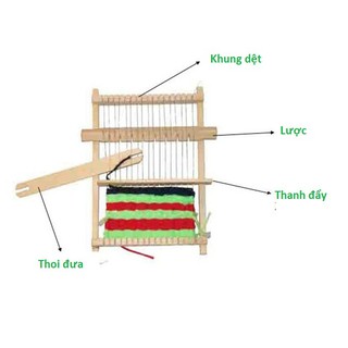 Bộ lắp ráp khung dệt lụa bằng gỗ