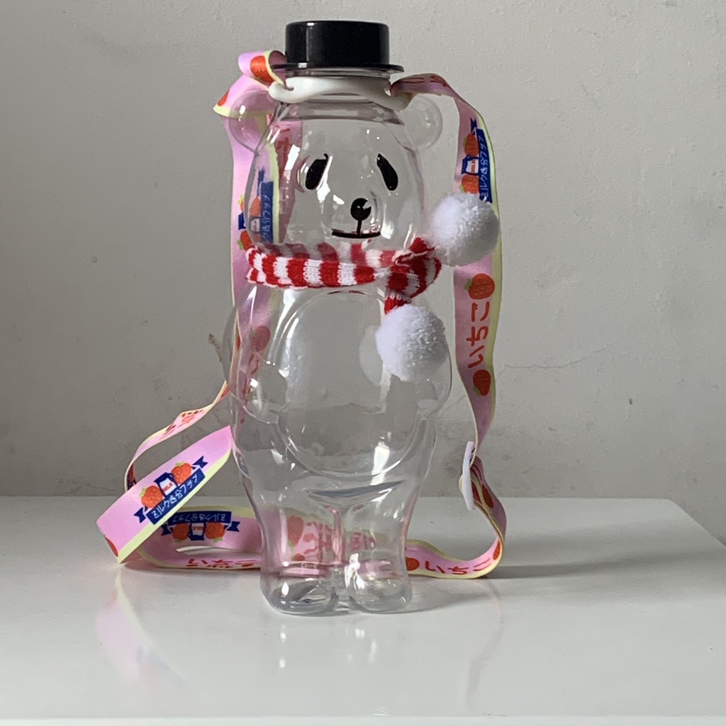 Chai nhựa PET đựng trà sữa 700ml hình thù đa dạng gấu Panda, kaws, bộ tứ Squid game, đầu lâu