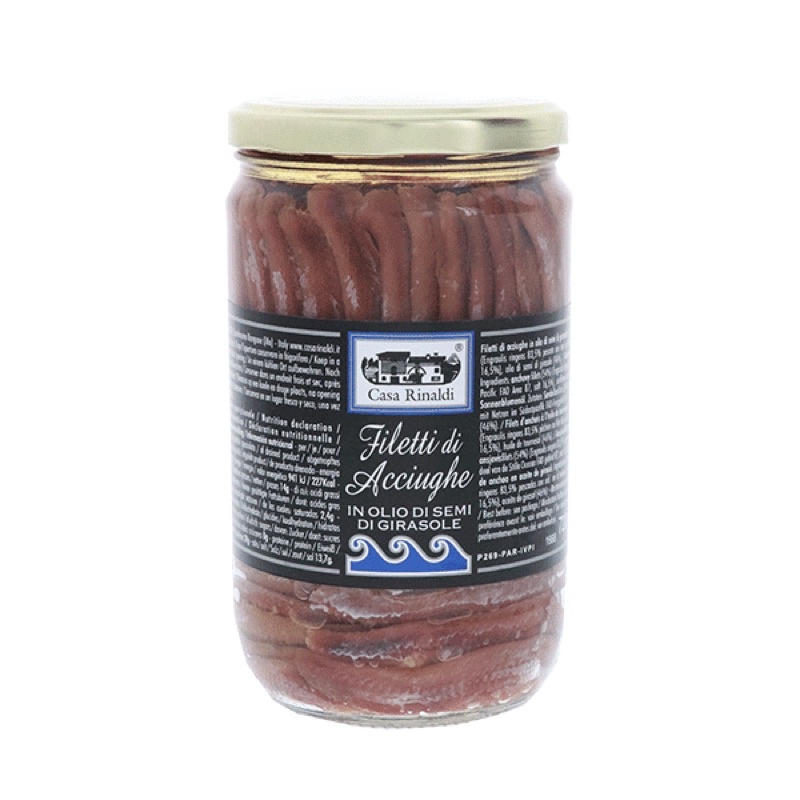 Phi Lê Cá Cơm Ngâm Dầu Casa Rinaldi Anchovies In Vegetable Oil 720G