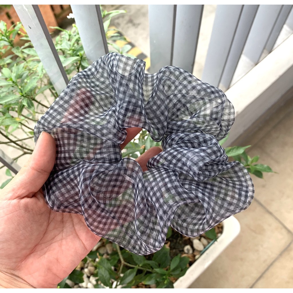 Cột tóc vải scrunchies caro nhí