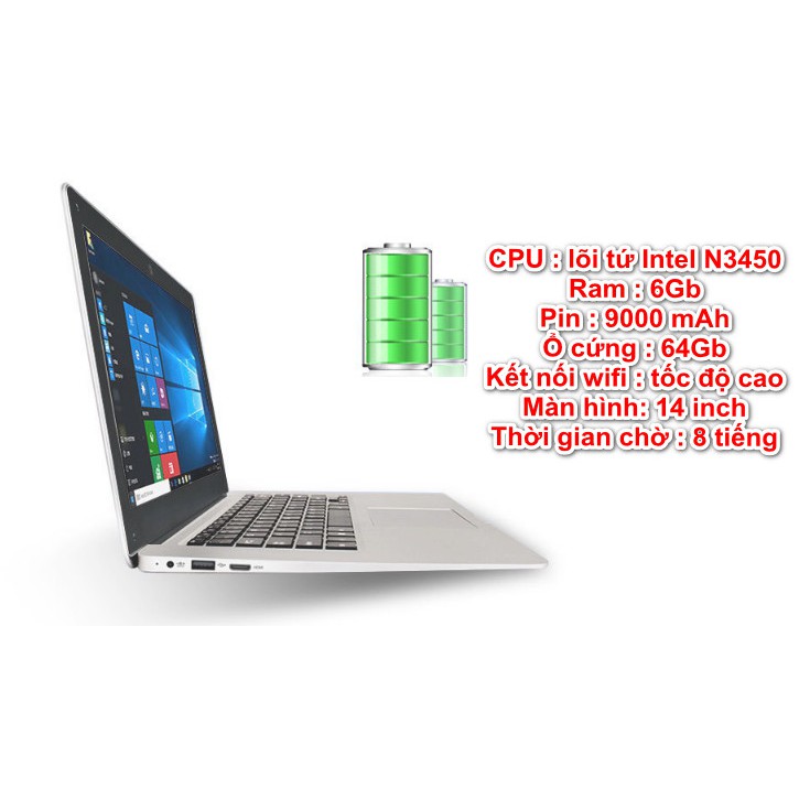 Laptop siêu mỏng IPS 14inch 1080p Intel N3450 Ram 6G, 64Gb eMMc chỉ có tại Home and Garden... Hàng hot !!! | BigBuy360 - bigbuy360.vn