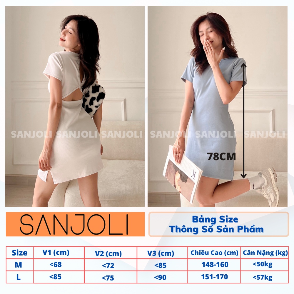 Váy Body Sexy SANJOLI Đầm Body Hở Lưng Thiết Kế Khoét Eo Chất Thun Gân Sexy Tay Ngắn Đi Tiệc Sang Trọng VD065 | BigBuy360 - bigbuy360.vn