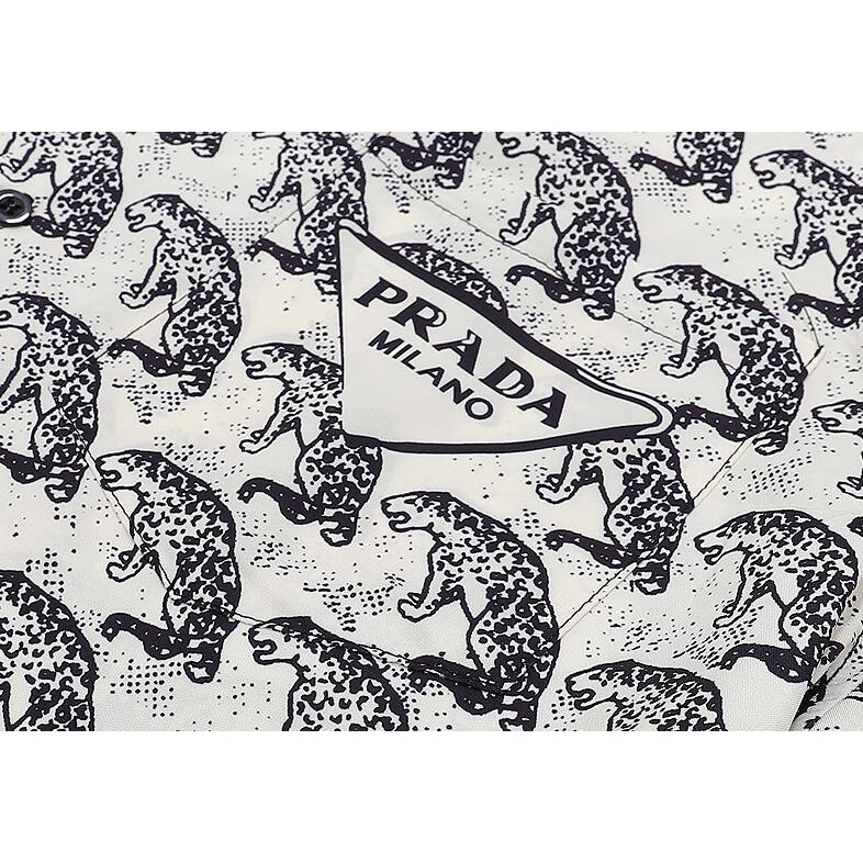 Prado Áo Sơ Mi cotton Ngắn Tay In Họa Tiết Thời Trang Dành Cho Nam Và Nữ