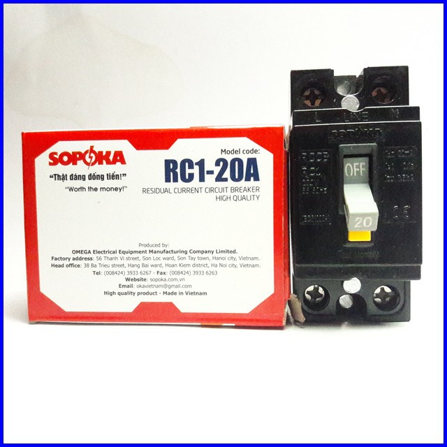 CB cóc chống giật 20A / 30A Sopoka - Điện Việt