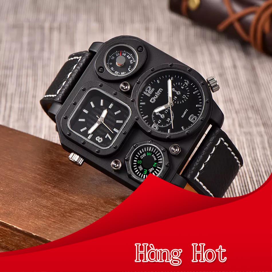 ĐỒNG HỒ NAM OULM MẶT VUÔNG 2 ĐỒNG HỒ 1 LA BÀN 1 NHIỆT KẾ TRÊN CÙNG 1 MẶT ĐỒNG HỒ HIỆN ĐẠ