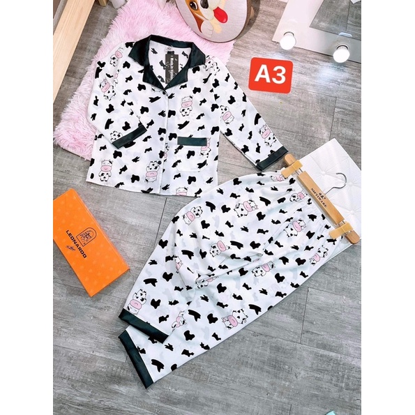bộ pizama lụa satin 22-32kg | BigBuy360 - bigbuy360.vn