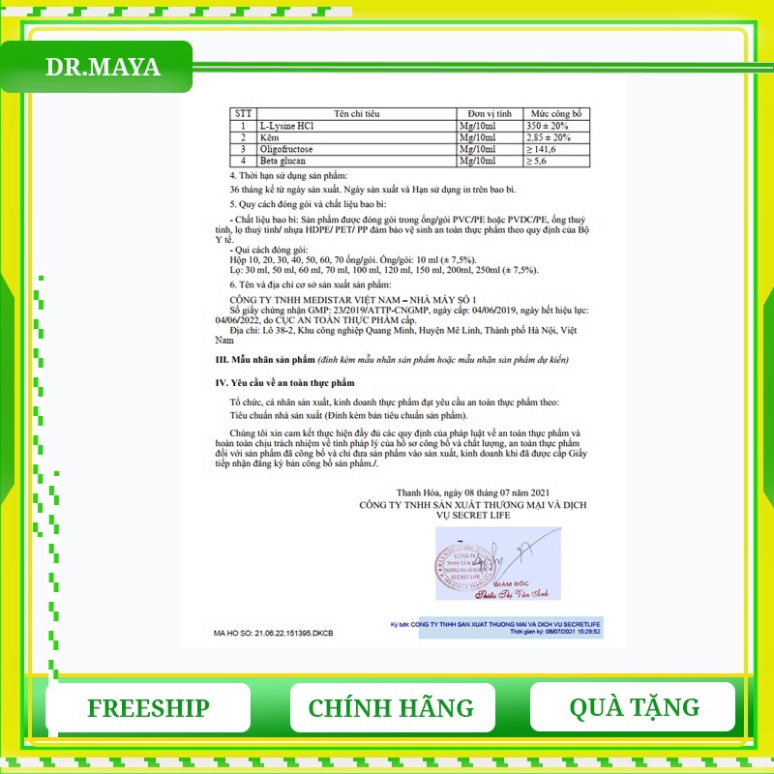 Siro ăn ngon MINION HAPPY  10ml/gói giúp bé ăn ngon, hấp thu tốt tặng kèm 4 gói