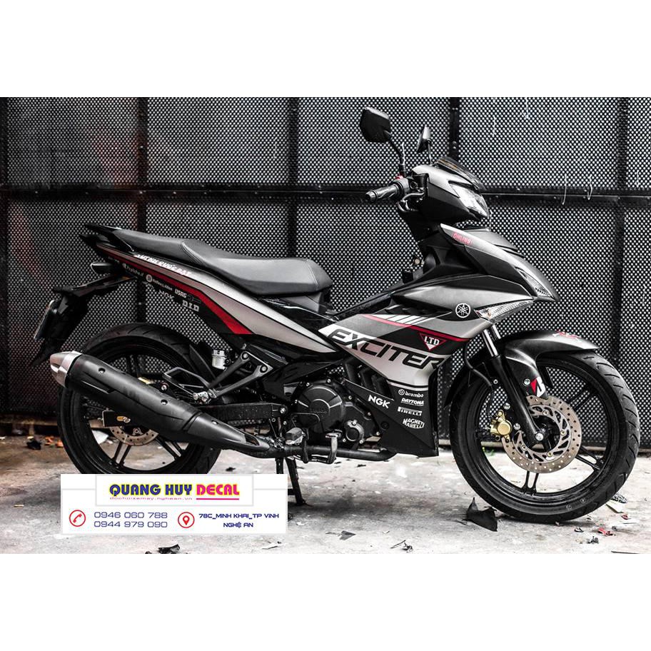 Tem trùm ♦FREESHIP♦ exciter 150 đen xám, độ team decal xe ex dán đời 2015-2020