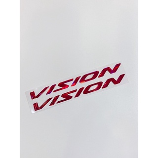 Cặp tem nổi chữ Vision màu đỏ mẫu 2021 sắc nét, hàng cao cấp không bay màu