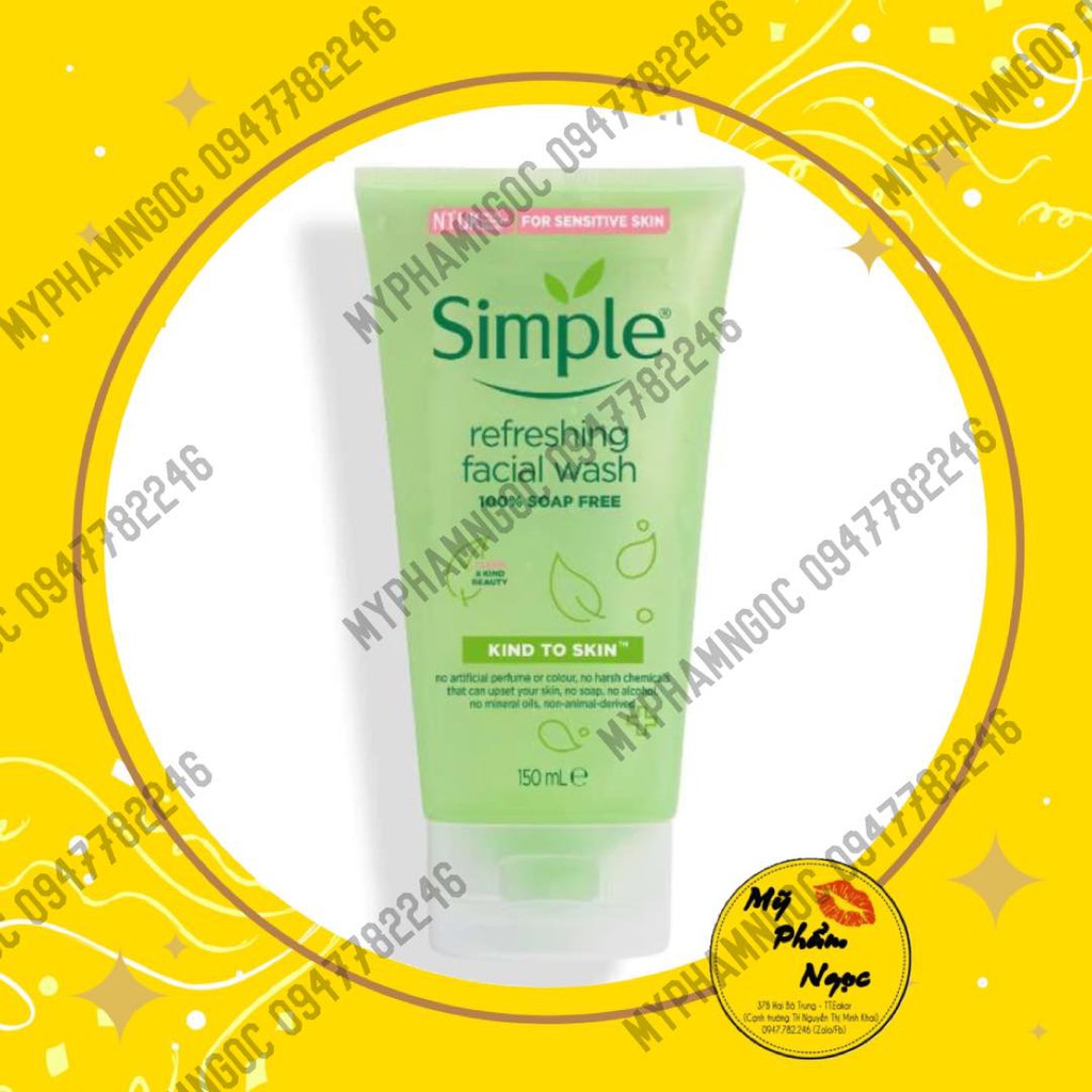 Sữa Rửa Mặt Dạng Gel Simple Kind To Skin Refreshing Facial Wash