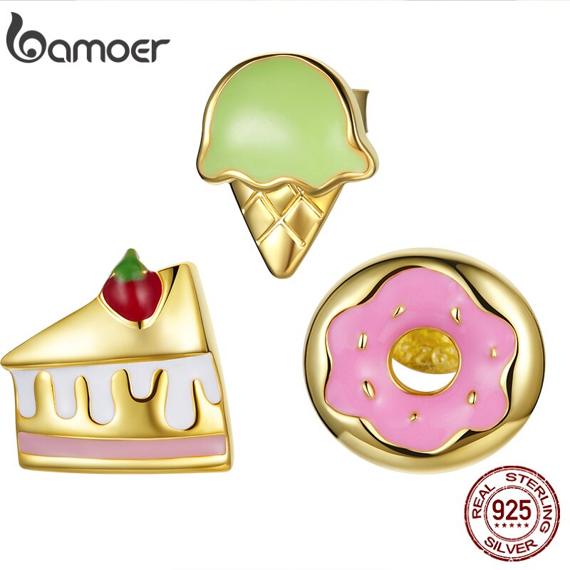 Bông Tai Bamoer SCE1159 Dòng Món Tráng Miệng Mùa Hè Bằng Bạc S925 Chống Dị Ứng Thời Trang