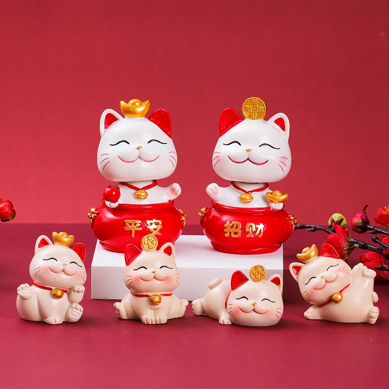 Mèo thần tài trang trí ô tô, bàn làm việc mang lại may mắn, bình an/ Tượng mèo 💕FREESHIP 50k💕 - Những Điều Bình An