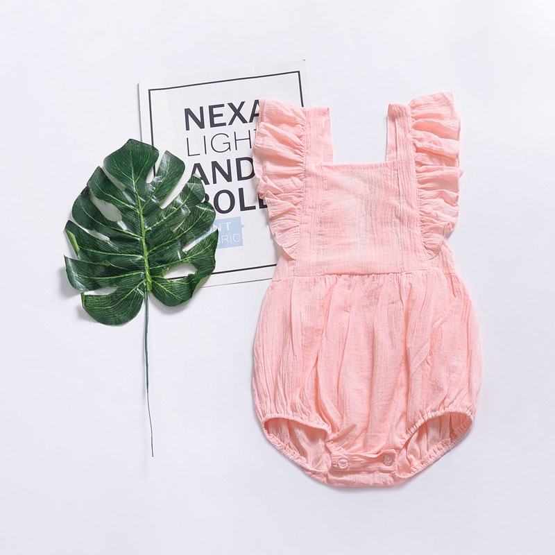 BEAR LEADER Bộ Áo Liền Quần Hai Dây Bằng Vải Cotton Thời Trang Mùa Hè Dễ Thương Cho Bé Gái