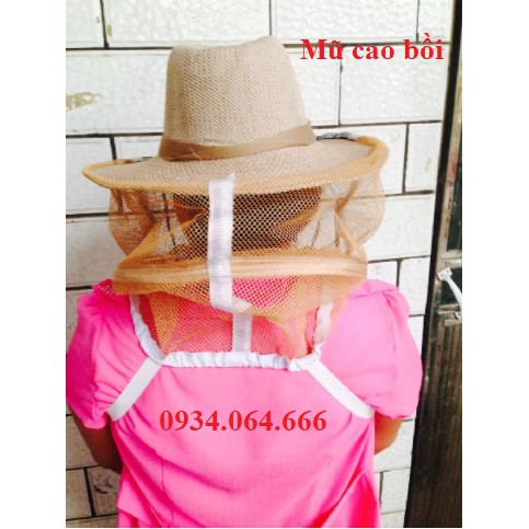 Mũ bắt ong Cao Bồi,mũ bảo hộ nuôi ong.