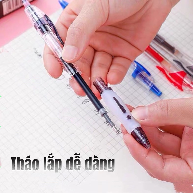 Combo 1 bút 5 ngòi bút Gel nước ngòi bi 0.5m M&amp;G mực đều viết chữ Hán đẹp không tắc mực