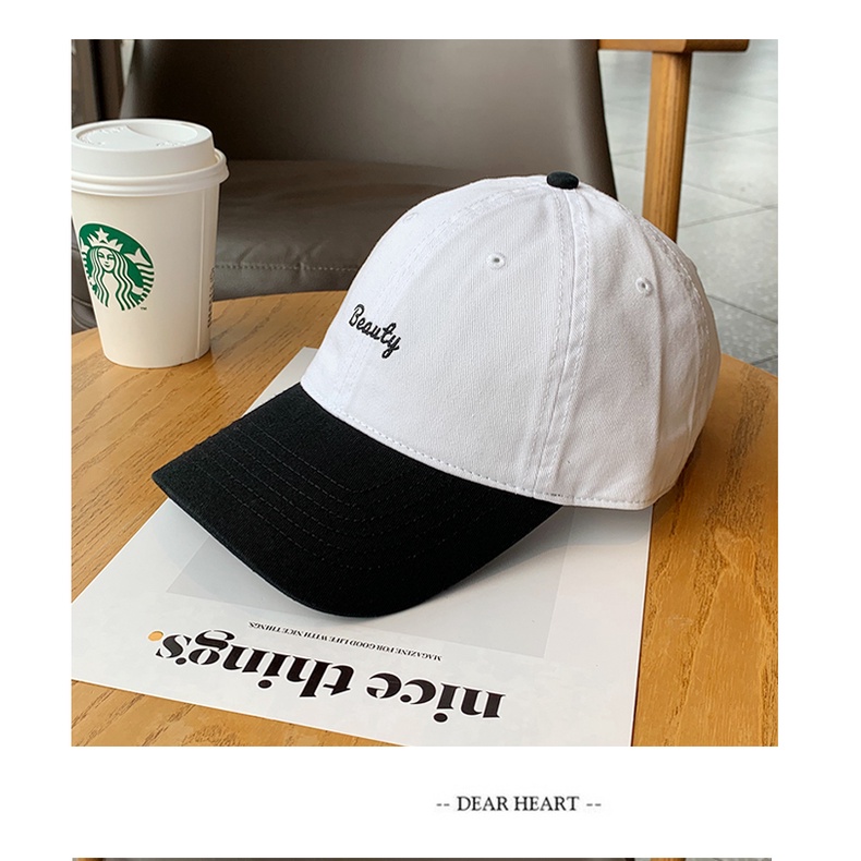 Mũ Lưỡi Trai Chất Liệu Cotton Mềm Màu Sắc Tương Phản Thời Trang Phong Cách Hàn Quốc Cho Nam Và Nữ