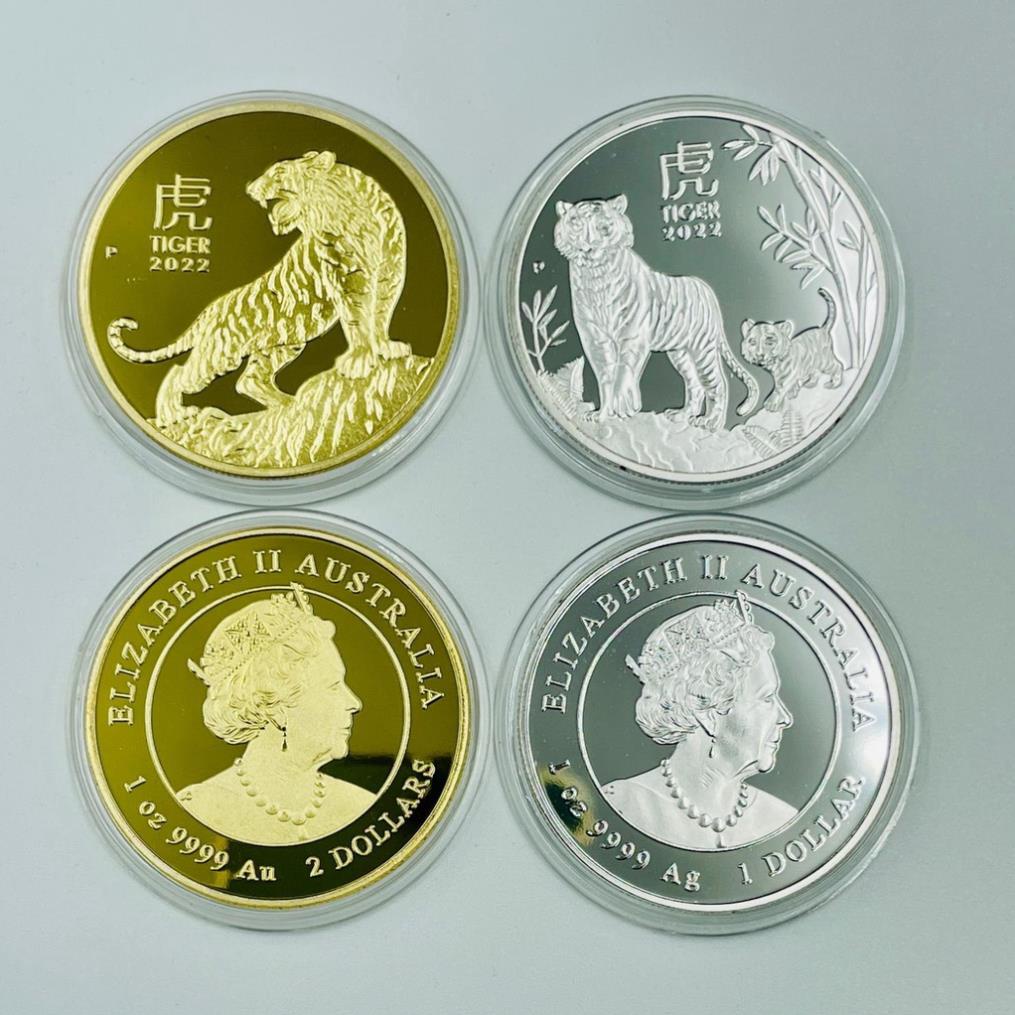 [QUÀ TẾT 2022] Tiền Xu Con Mèo (Mão) mạ Vàng, mạ Bạc ÚC - Xu Con Mèo (Mão)