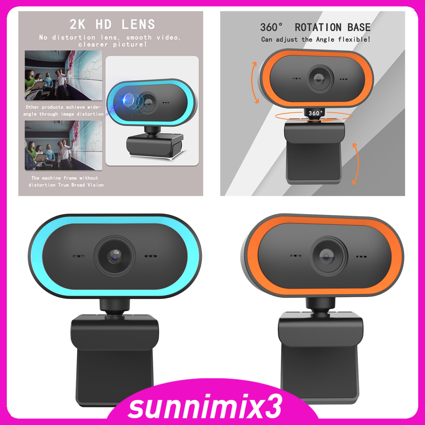 Webcam Kayla Computer 2k Hd Kèm Micro Và Phụ Kiện