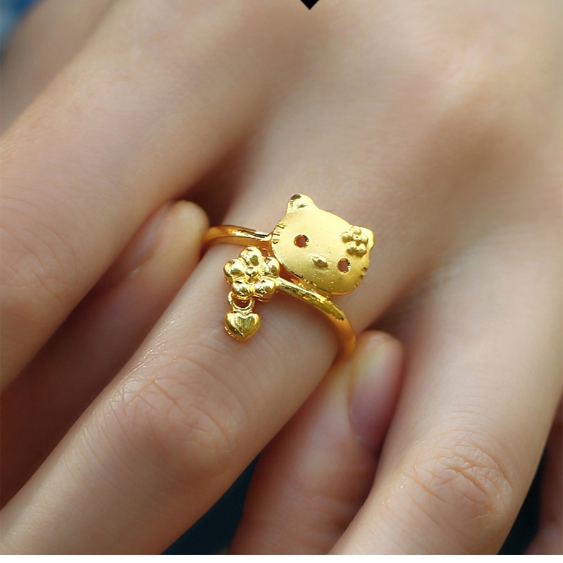 Nhẫn Hello Kitty Mạ Vàng 18k