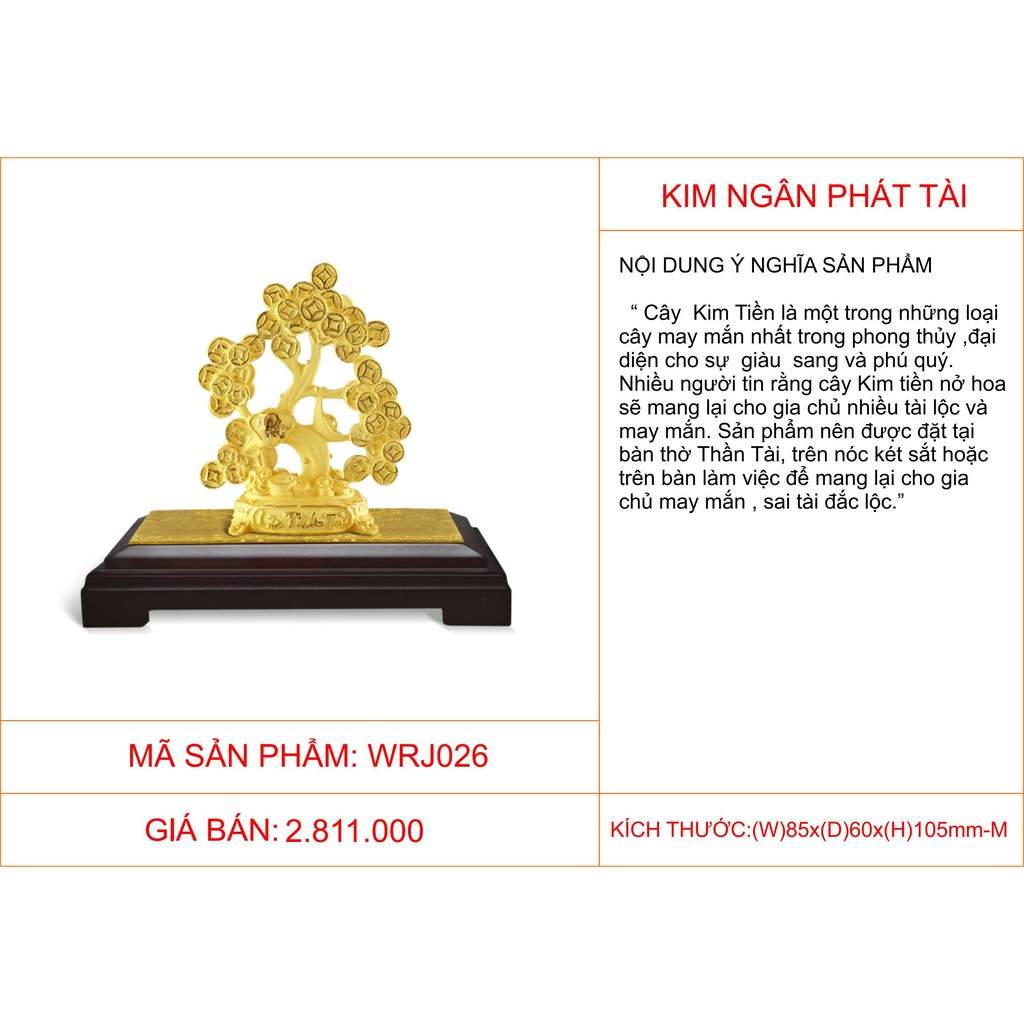 Quà tặng Kim Bảo Phúc DOJI - Kim ngân phát tài DJWRJ026