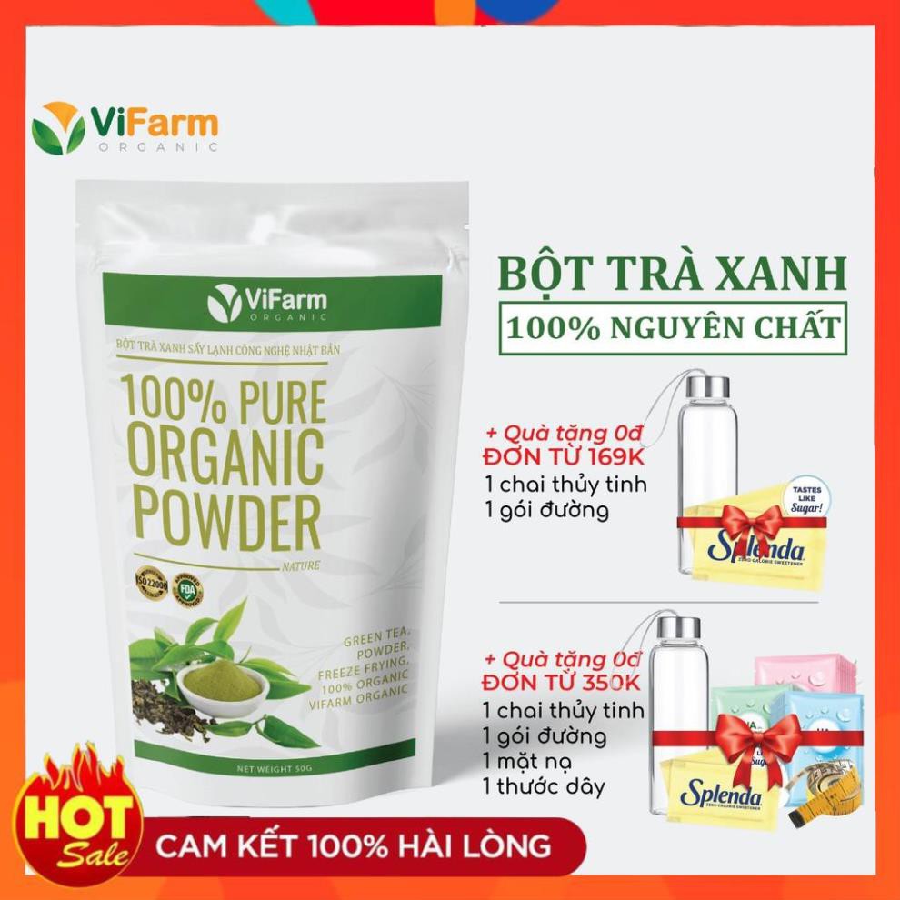 Bột Trà Xanh Matcha Nguyên Chất ViFarm 50Gram Sấy Lạnh Công Nghệ Nhật Bản, Bột Matcha Trà Xanh Làm Bánh, Đắp Mặt