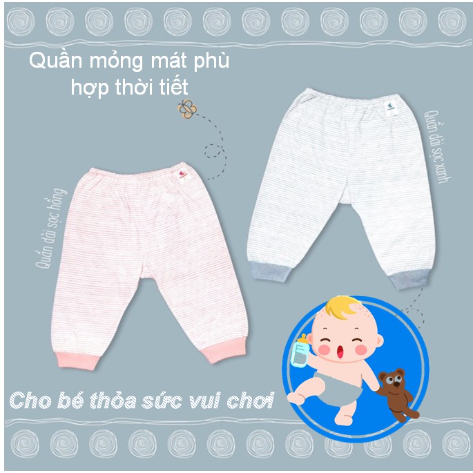 [ MIO mỏng mát] Quần dài bo gấu MIOMIO (0m-24m) form rộng