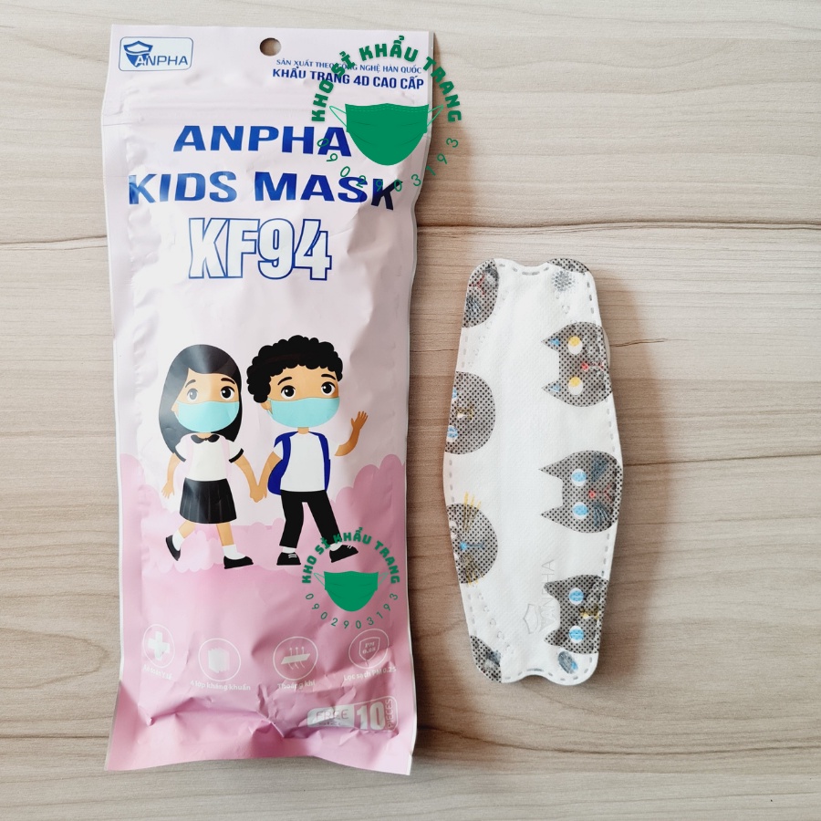 Túi 10 cái khẩu trang Kf94 kids Anpha