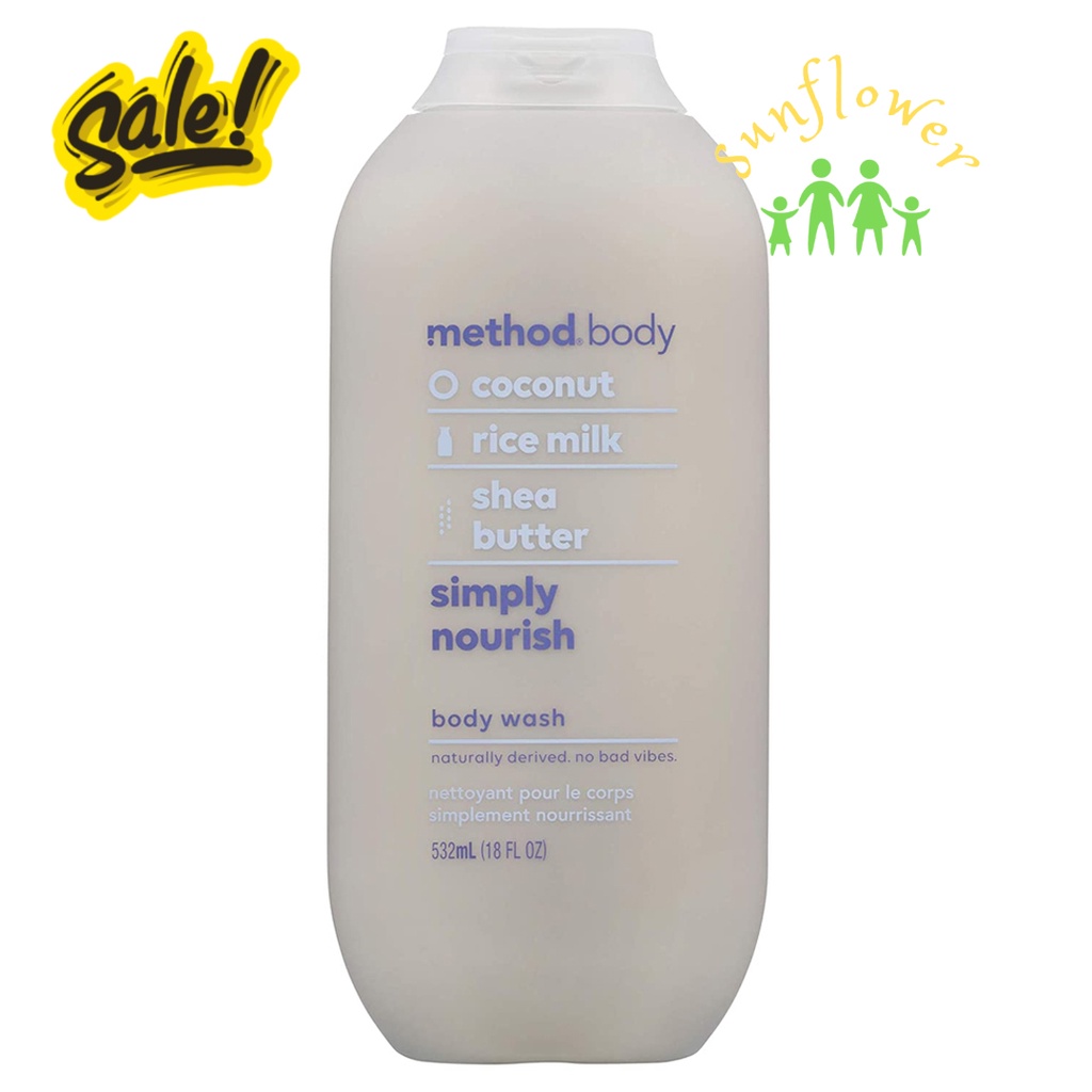 Sữa tắm Method Body Wash Simply Nourish hương dừa và sữa gạo 532ml