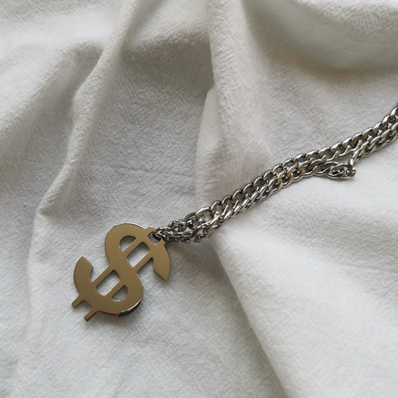 Dây Chuyền Gắn Mặt Biểu Tượng Đô La Mỹ Cá Tính Độc Đáo Phong Cách Hip-Hop