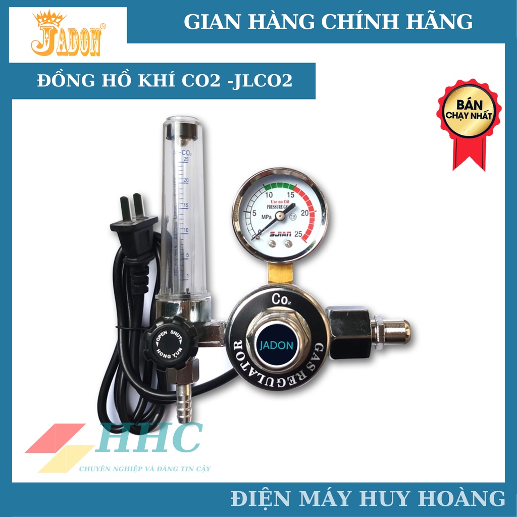 Đồng hồ CO2 hiệu Jadon dùng cho máy hàn mig loại cao cấp 36v và 220v