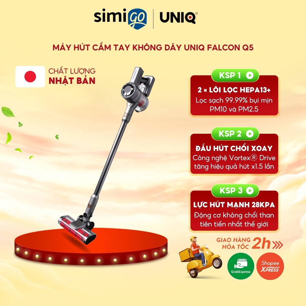 Máy Hút Bụi Cầm Tay Không Dây FALCON Q5 Gia Đình Mini Pin Sạc Hút Giường Đệm Sofa Xe Hơi Lực Hút Mạnh