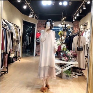 Váy bầu đầm bầu thu đông (đen,be)