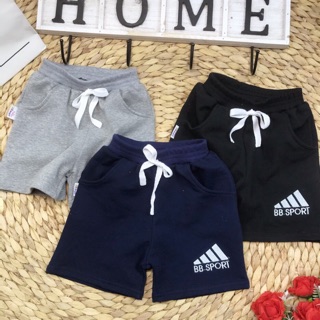 Quần đùi cotton thể thao cho bé trai 8-20kg