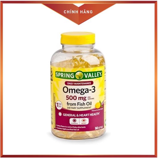 Viên uống bổ sung Omega3 500mg Spring Valley
