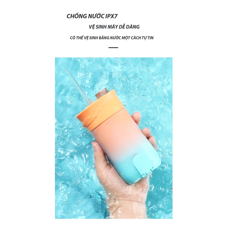 Máy tăm nước cầm tay Portable Water Flosser công nghệ Đức 3 chế độ làm sạch chuyên sâu.