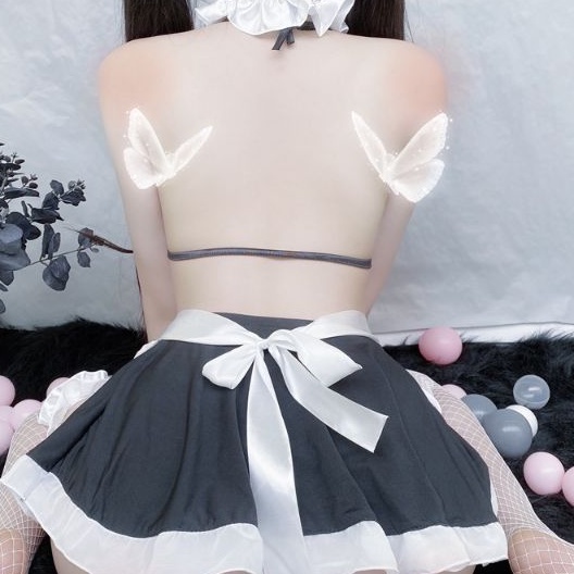 Cosplay nàng hầu gái Maid Lolita gợi cảm - bộ đồ ngủ kèm nội y lingerie hóa trang nữ phục vụ bàn sexy