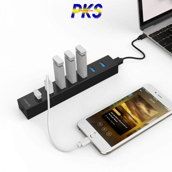 HUB chia 7 cổng USB 3.0 cao cấp chính hãng Orico H7013-U3