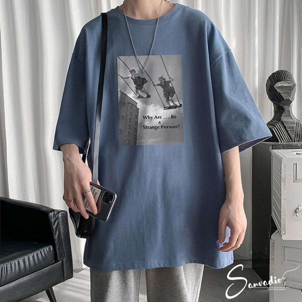 Áo Thun Tay Lỡ SANVADIO áo thun nam form rộng UNISEX áo phông tay lỡ cao cấp thời trang Hàn Quốc