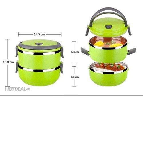 (giá sỉ)  HỘP ĐỰNG CƠM GIỮ NHIỆT 2 TẦNG GIỮ NHIỆT I CAMEN RUỘT INOX 2 TẦNG Siêu tiện dụng