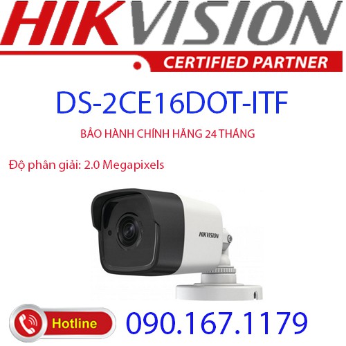Camera HD-TVI 4 in 1 hồng ngoại 2.0 Megapixel HIKVISION DS-2CE16D0T-ITF