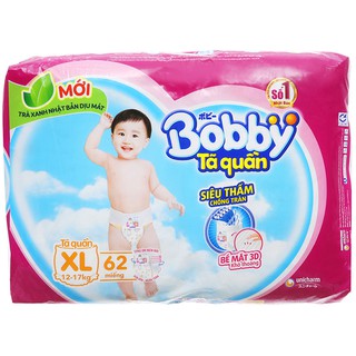 Tã quần Bobby XL62 (cho bé từ 12 -17 kg) - MẪU MỚI.