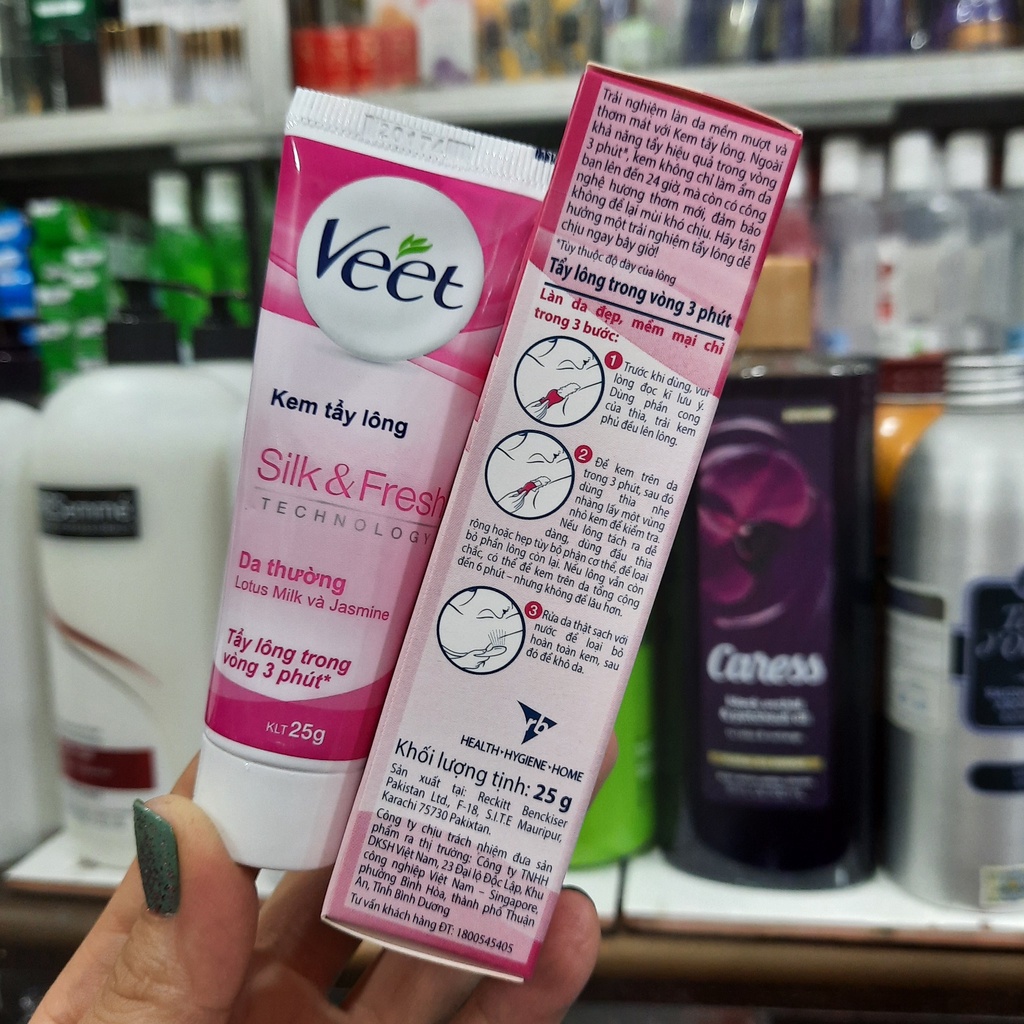 Kem Tẩy Lông Cho Da Thường Veet Silk &amp; Fresh Tuýp (25g)