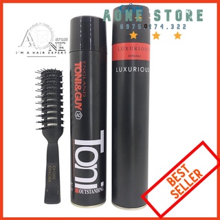 Combo 2 gôm xịt tóc tony&guy và gôm luxurious tặng lược